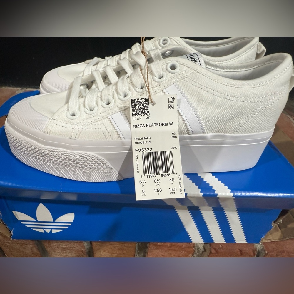 Adidas Women's White Nizza Platform Sneakers